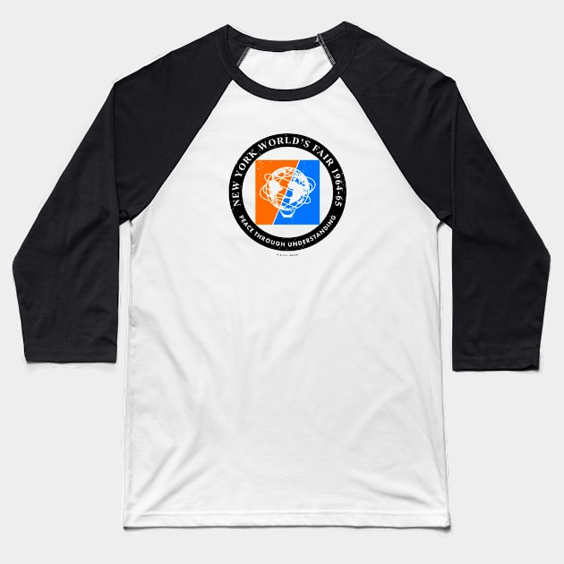 1964 1965 New York World's Fair Circle Pin Color Baseball T-Shirt by DMSC